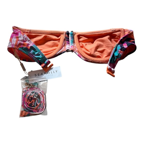 Seafolly Women's Floral Bandeau Bikini Top - Multicolor Size 6DD NWT - Picture 2 of 3